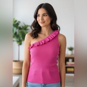 Hot Pink Ribbed Knit Top